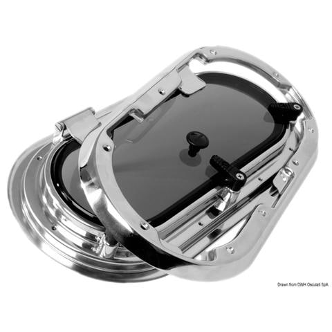 Oblò inox ovale 438 x 210 mm - Foto 1