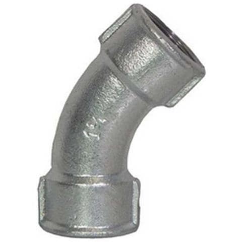 " CURVA LUNGA Femmina Femmina FF 45 Gradi ZINCATA 2"" 1/2 " - Foto 1