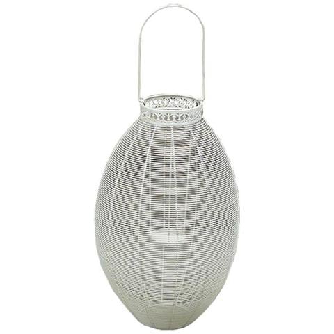 Portacandela Stile Provenzale In Ferro Verniciato Cm 19 X 37,5 X 56 H - Foto 1