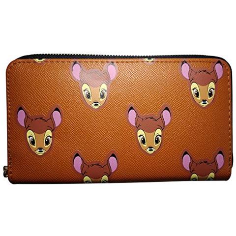 Bambi borsa All Over Stampa Nuovo Ufficiale Disney Marrone con Zip - Foto 1