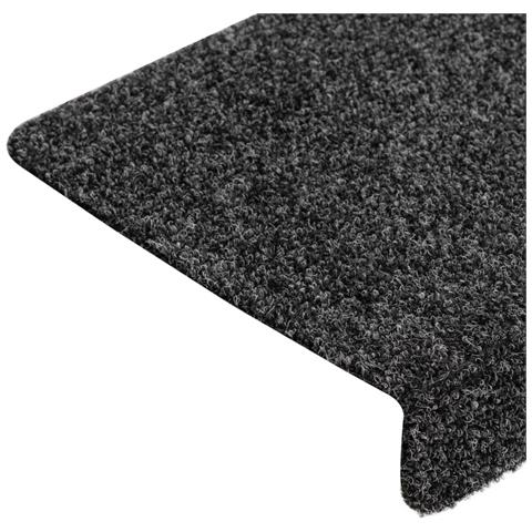 Tappetini per Scale Tessuto Agugliato 15 pz 65x21x4 cm Grigi - Foto 2