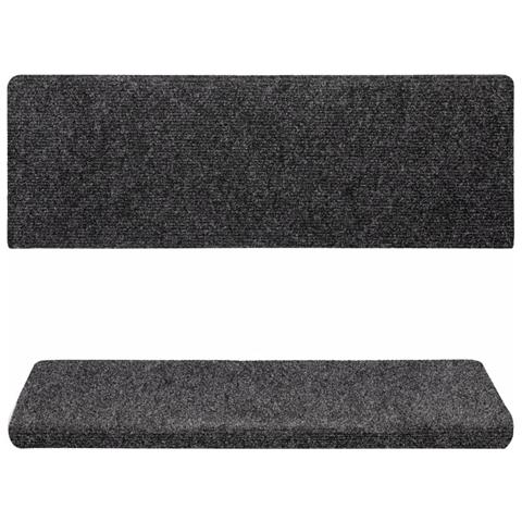 Tappetini per Scale Tessuto Agugliato 15 pz 65x21x4 cm Grigi - Foto 6