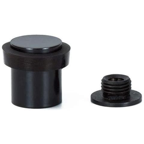 Arresto Della Porta Decorativa, Installazione Con Base Filettata, Acciaio Inossidabile, Laccato Nero, Gomma Nera - Foto 1