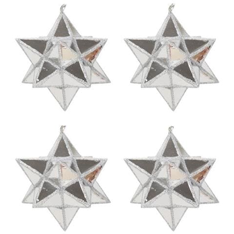Set Di 4 Stelle Di Natale In Pvc Argento 7 Cm - Foto 1