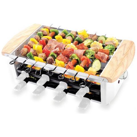 8263 Raclette Alpes 1200-8, Spiedini Elettrici Per Raclette Grill, 3 In 1, 8 Persone, 1200 W, Bianco - Foto 2