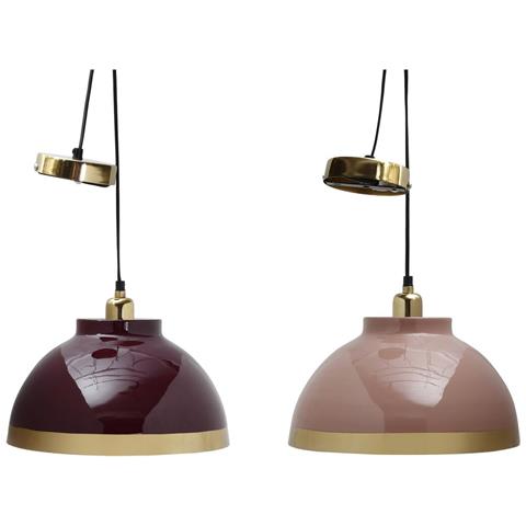 Lampadario Dkd Home Decor 33 X 33 X 24 Cm Rosa Metallo Lilla 50 W (2 Unità) - Foto 1