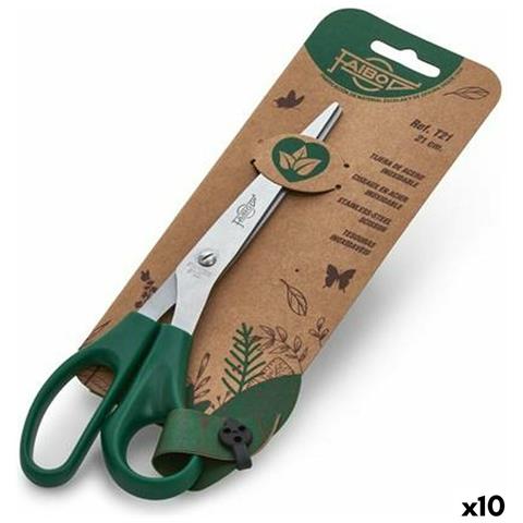 Forbicine Faibo Verde Acciaio Inossidabile 21 Cm (10 Unità) - Foto 1