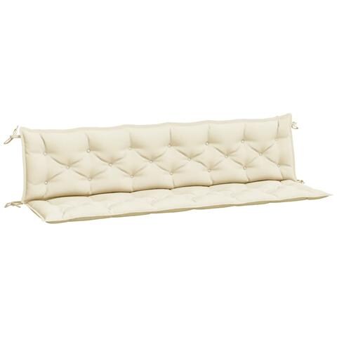 Cuscini Panca Giardino 2pz Bianco Crema 200x50x7 Tessuto Oxford - Foto 2