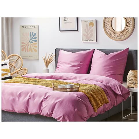 Set Copripiumino In Cotone Satinato 155 X 220 Cm Rosa Harmonridge - Foto 1
