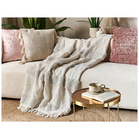 Coperta Raebareli Cotone 130 X 180 Cm Beige Chiaro - Foto 1