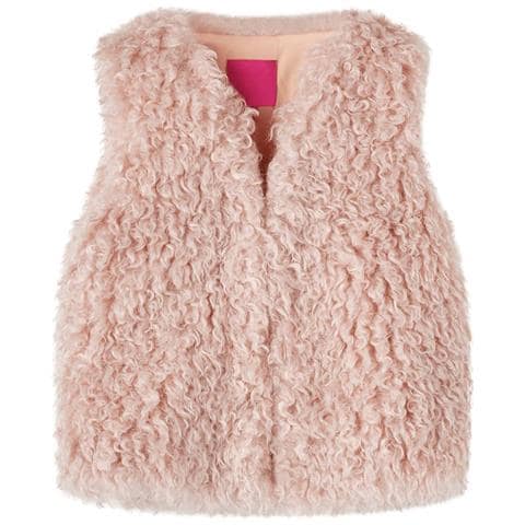 Gilet Da Bambina In Pelliccia Sintetica Rosa Chiaro 104 - Foto 1