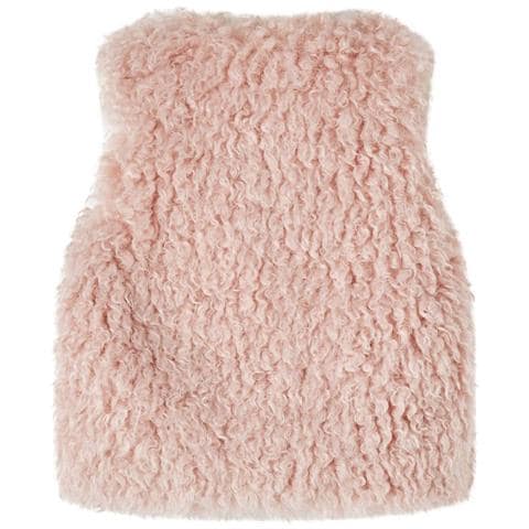 Gilet Da Bambina In Pelliccia Sintetica Rosa Chiaro 104 - Foto 2