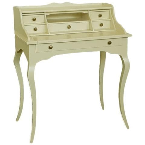 Scrivania Classica 6 Cassetti Piano Estraibile Legno Avorio 78x50x95 - Foto 1