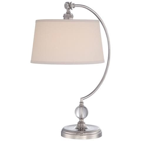 Lampada Da Scrivania Contemporanea Jenkins Metallo Nichel Lucido 1 Luce E27 - Foto 1