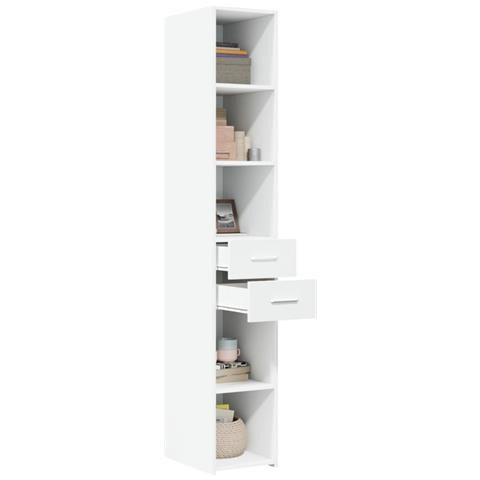 Credenza Bianca 30x42,5x185 cm in Legno Multistrato - Foto 3