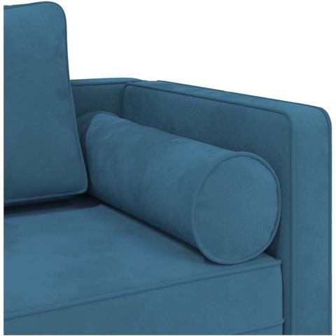 Chaise Longue con Cuscini Blu in Velluto - Foto 8