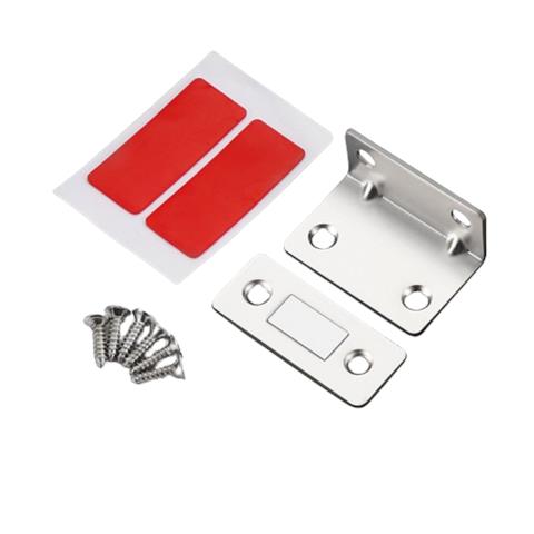 Set Di 10 Chiusure Magnetiche Per Porte Di Armadietti A Forma Di L Silver - Foto 1