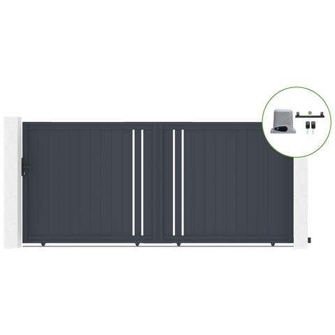 Cancello Scorrevole 4m Giona Alt. 180cm Alluminio + Motorizzazione Ranger C300 - Foto 1