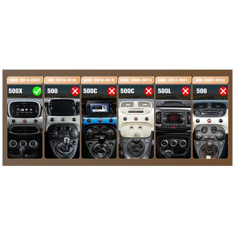 Autoradio 2 Din Per Fiat 500x (2014-2020) Android 13 (6g+128gb) 9 Pollici Car Radio Con Carplay Android Auto 4g Sim Bluetooth Comandi Al Volante Gps Navigazione - Foto 2