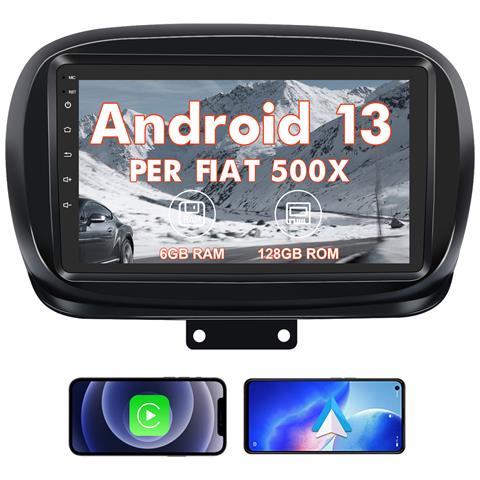 Autoradio 2 Din Per Fiat 500x (2014-2020) Android 13 (6g+128gb) 9 Pollici Car Radio Con Carplay Android Auto 4g Sim Bluetooth Comandi Al Volante Gps Navigazione - Foto 1