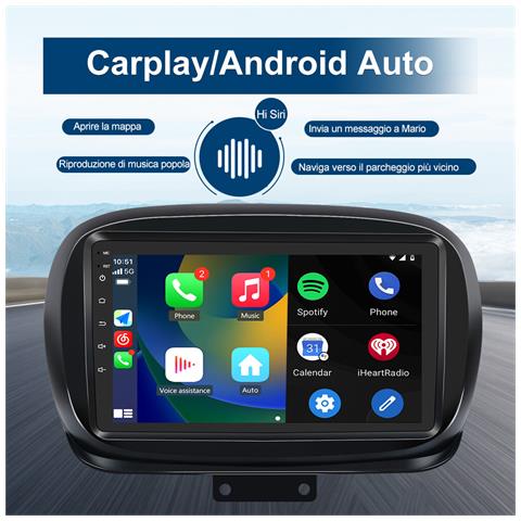 Autoradio 2 Din Per Fiat 500x (2014-2020) Android 13 (6g+128gb) 9 Pollici Car Radio Con Carplay Android Auto 4g Sim Bluetooth Comandi Al Volante Gps Navigazione - Foto 8