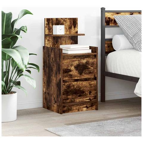 Comodini con 2 Cassetti 2 pz Rovere Fumo 38x34x80 cm - Foto 1