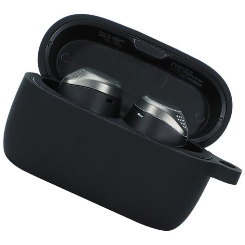 Custodia Protettiva Per Jabra Elite 75t Con Portachiavi - Cover Morbida Antiurto Black - Foto 2