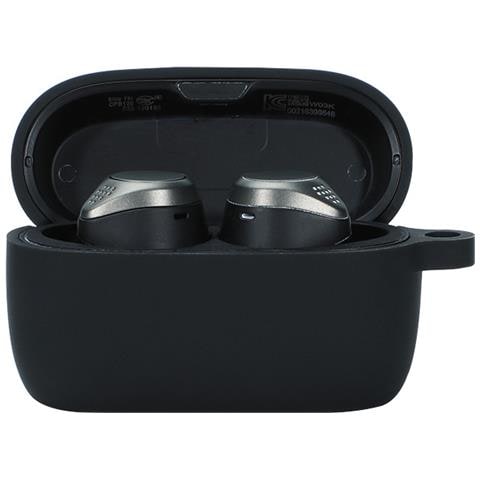 Custodia Protettiva Per Jabra Elite 75t Con Portachiavi - Cover Morbida Antiurto Black - Foto 3