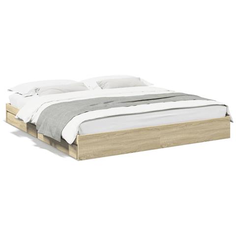 Giroletto Cassetti Rovere Sonoma 200x200 Cm Legno Multistrato - Foto 2