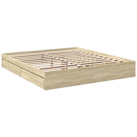 Giroletto Cassetti Rovere Sonoma 200x200 Cm Legno Multistrato - Foto 3