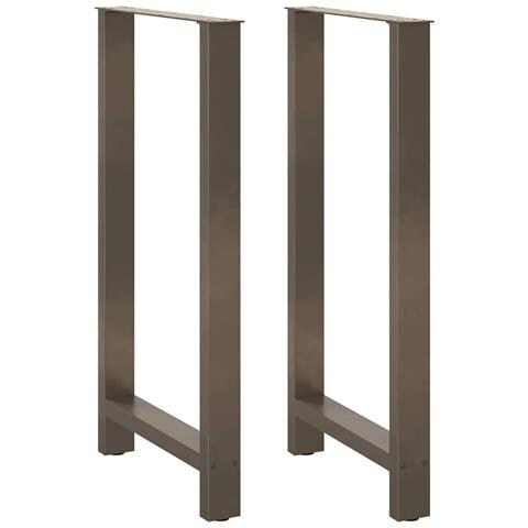 Gambe Per Tavolino Acciaio Naturale 2 Pz 60x(110-111)cm Acciaio - Foto 1