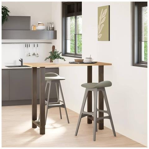 Gambe Per Tavolino Acciaio Naturale 2 Pz 60x(110-111)cm Acciaio - Foto 2
