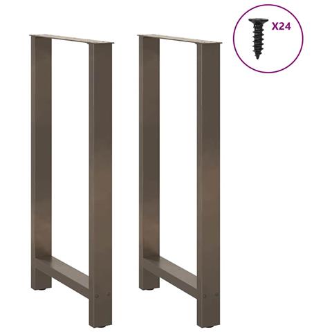 Gambe Per Tavolino Acciaio Naturale 2 Pz 60x(110-111)cm Acciaio - Foto 3