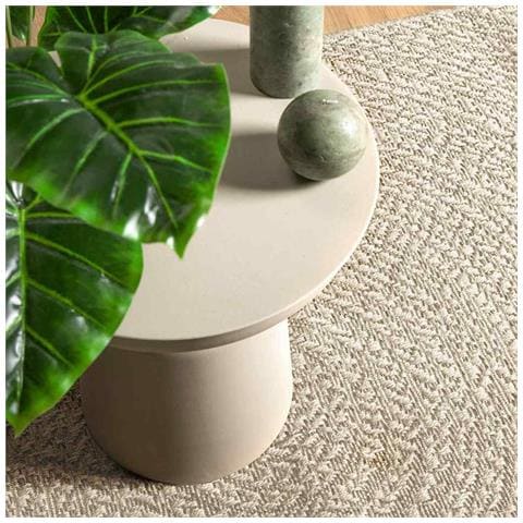 Tappeto Zizur Crema 80x200 Cm Aspetto Iuta Interni Ed Esterni - Foto 2