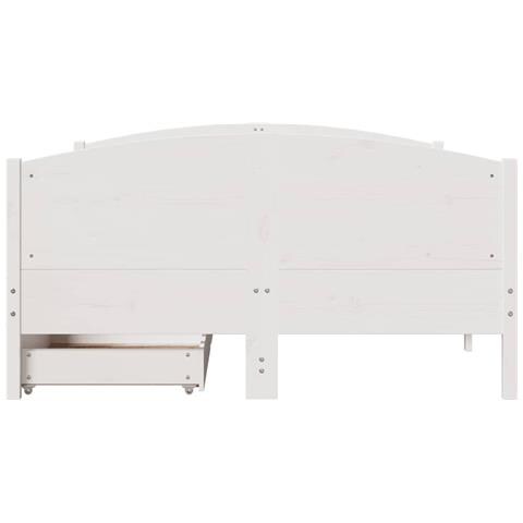 Letto senza Materasso Bianco 120x200 cm Legno Massello di Pino - Foto 10