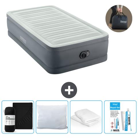 Set Materassino Gonfiabile - 191x99x46 Cm - Grigio - Include Accessori Coordinati Cb17 - Foto 1