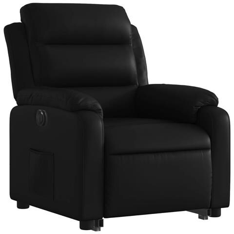 Lusso Casadino -  Poltrona Alzapersona Reclinabile Elettrica Nera In Similpelle - Foto 2