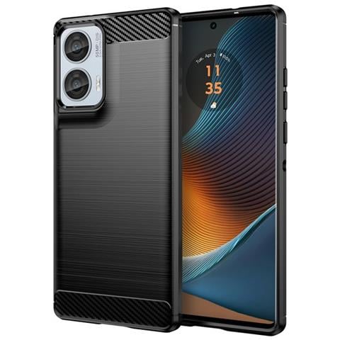 Custodia B-case Tpu Silicone Cover Case Per Motorola Edge 50 Fusion Carbon Metal Black - Foto 1