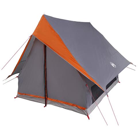 Tenda da campeggio a forma di A per 3 persone grigia e arancione impermeabile - Foto 1