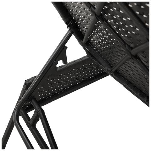 Lettini Prendisole 2 pz con Tavolino Nero in Polyrattan - Foto 9