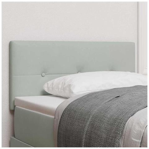 Testiera  Incastonata Grigia Chiara 80 cm in Velluto - Foto 2