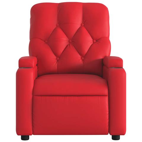 Poltrona Reclinabile Elettrica Rossa in Similpelle - Foto 9