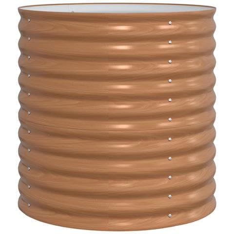 Letto da giardino rialzato marrone con aspetto legno 80x80x81 cm in acciaio - Foto 1