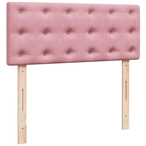 Struttura Letto Pouf con Materasso Rosa 120x200 cm Velluto - Foto 9