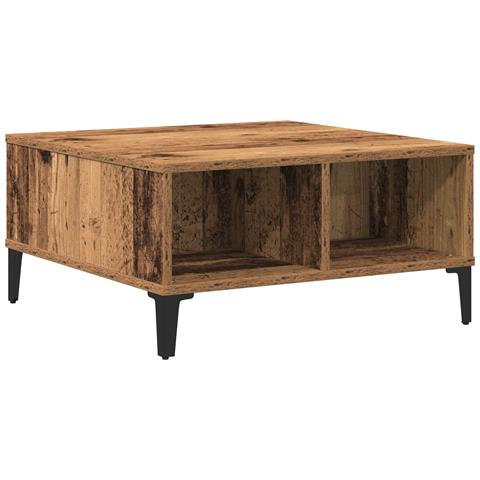 Tavolino da caffè in legno antico 60x60x30 cm in legno ingegnerizzato - Foto 1