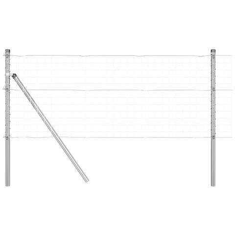 Posto per recinzione 7 pz Ø32 mm 120 cm Acciaio zincato - Foto 1