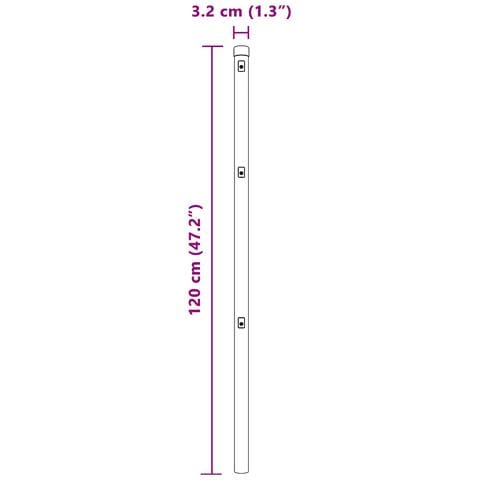 Posto per recinzione 7 pz Ø32 mm 120 cm Acciaio zincato - Foto 7