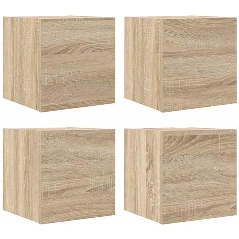 Mobili Porta Tv A Parete 4pz Rovere Sonoma 30,5x30x30 Cm - Foto 1