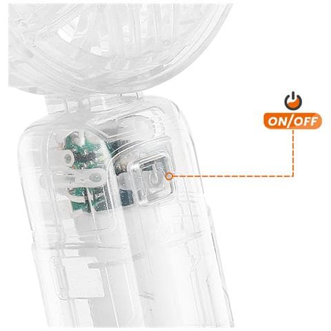 Ventilatore Portatile A 3 Velocità Con Luce Interna E Supporto Video Stabile, Trasparente - Foto 2