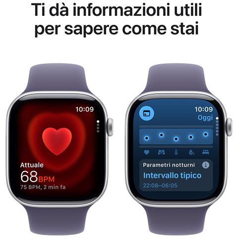 Watch Series 11 GPS 46mm Cassa Alluminio Argento con Sport Band Viola Nebbia - M /L - Foto 2